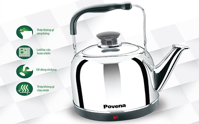 Ấm đun nước điện gia đình Povena PVN-50 - Hàng chính hãng