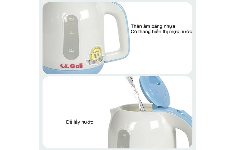Ấm đun nước siêu tốc Gali GL-0017M - Hàng chính hãng