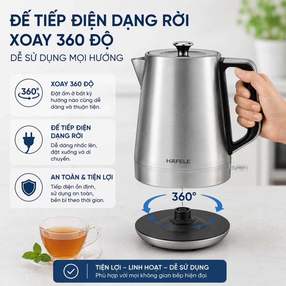 Ấm đun siêu tốc Hafele HS-K1704X - 1.7 lít - Hàng chính hãng