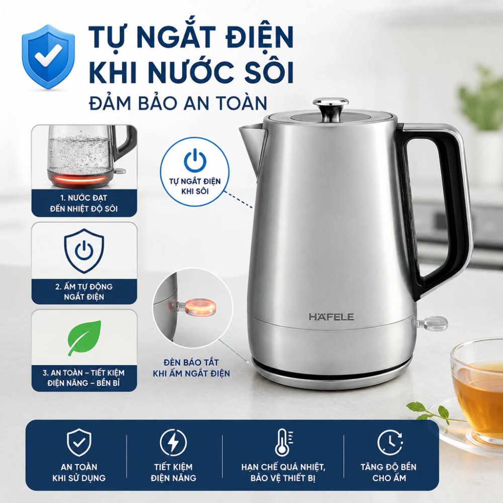 Ấm đun siêu tốc Hafele HS-K1704X - 1.7 lít - Hàng chính hãng