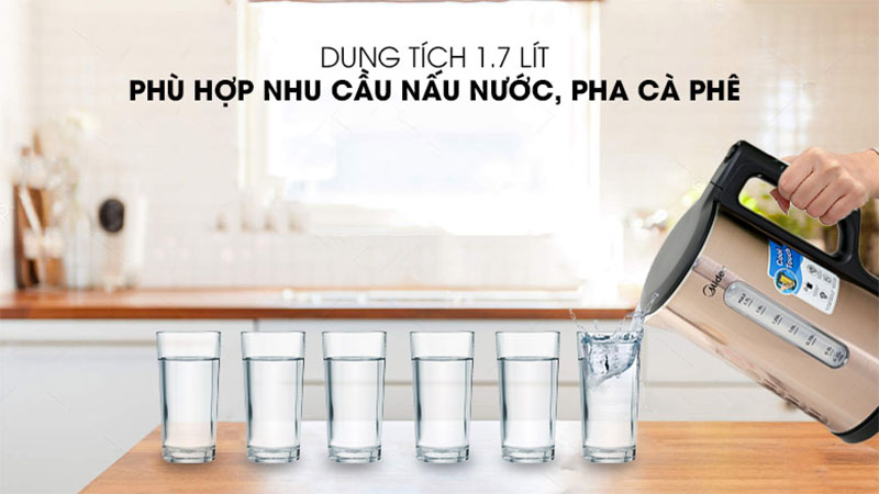 Ấm đun siêu tốc Midea MK-317DW - Hàng chính hãng