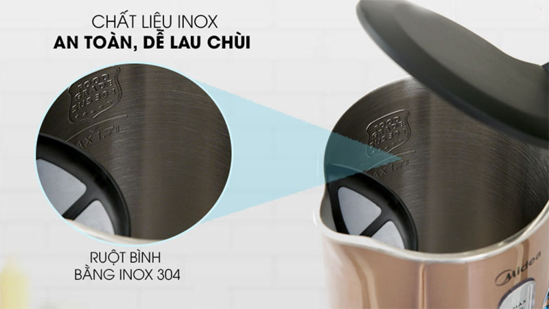 Ấm đun siêu tốc Midea MK-317DW - Hàng chính hãng