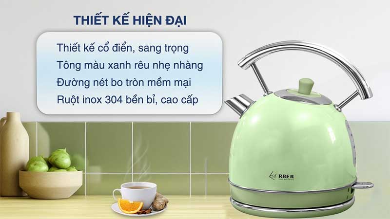 Ấm siêu tốc Arber AST1.8A GREEN - Hàng chính hãng
