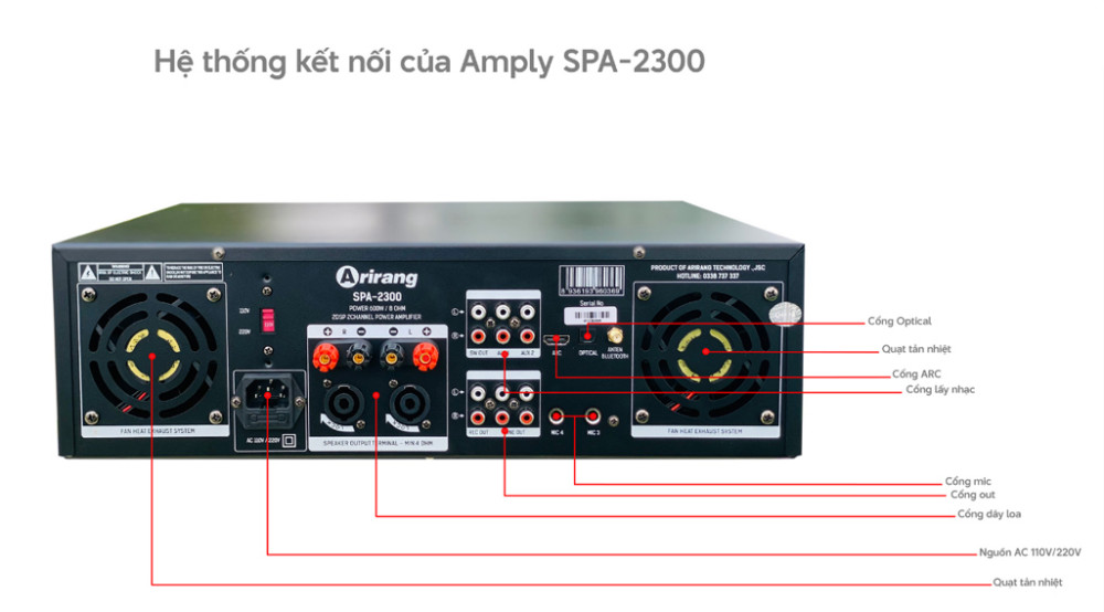 Ampli karaoke Arirang SPA-2300 - Hàng chính hãng