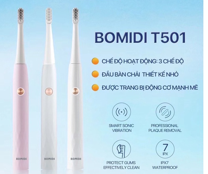 Bàn chải điện Bomidi T501 - Hàng chính hãng