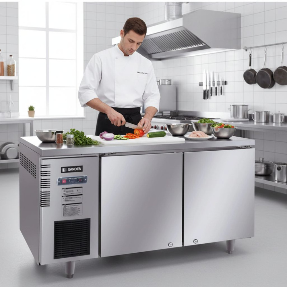 Bàn mát inox 2 cánh Sanden SCC-1563 - Hàng chính hãng