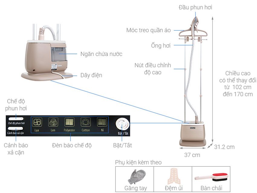 Bàn ủi hơi nước đứng Bluestone GSB-3951 - Hàng chính hãng