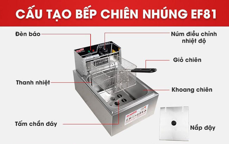 Bếp chiên nhúng điện đơn Newsun EF81 - Hàng chính hãng