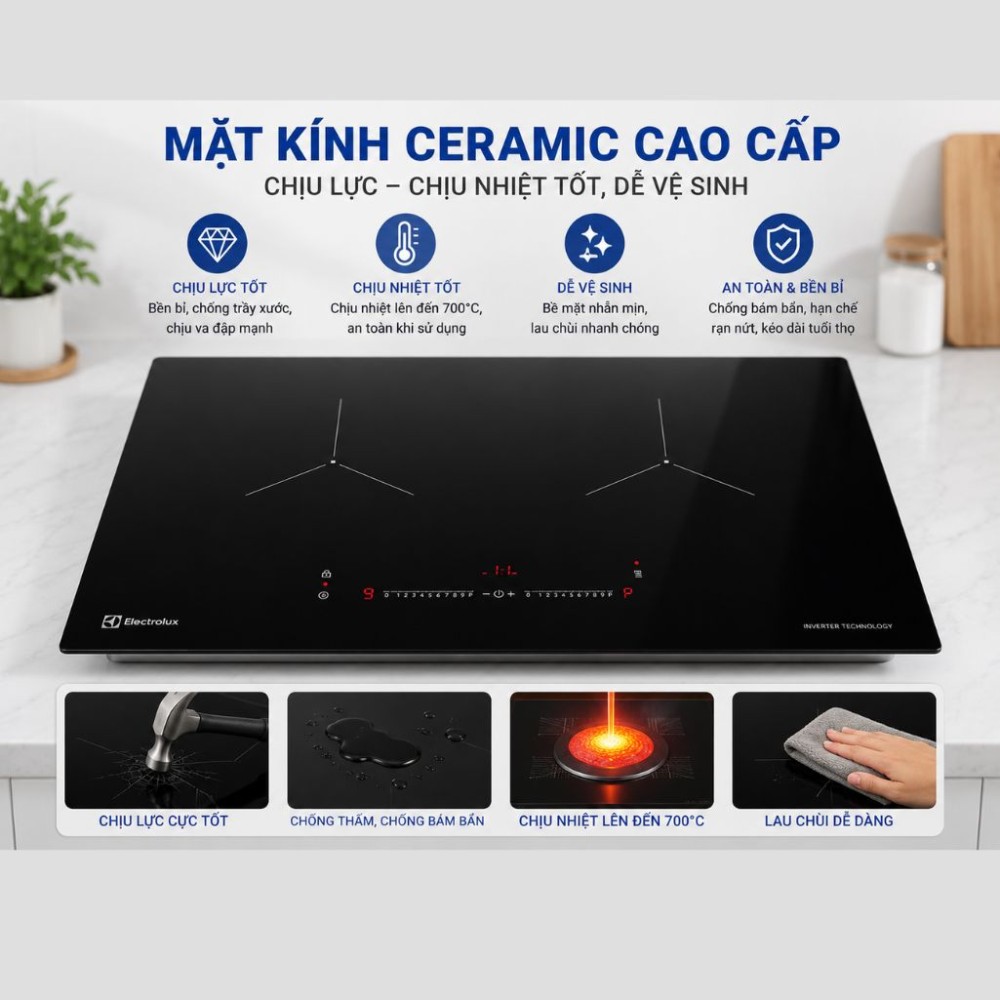 Bếp điện từ đôi Electrolux EHI7252BF - Hàng chính hãng