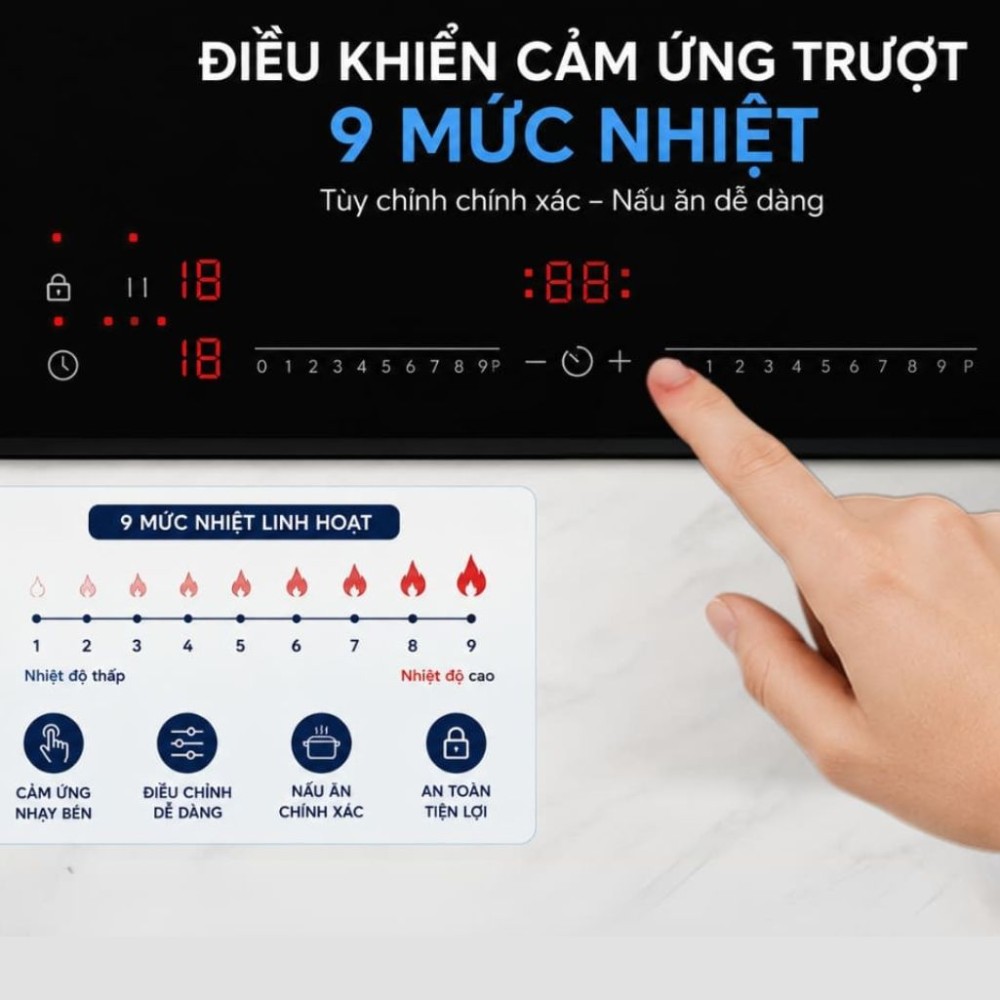 Bếp điện từ âm Electrolux EHI7266BF - Hàng chính hãng