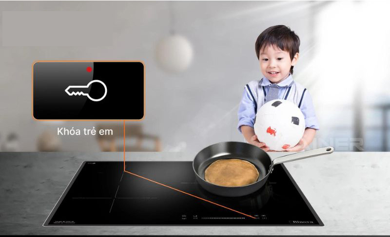 Bếp điện từ âm 3 vùng nấu Binova BI-868AT - Hàng chính hãng