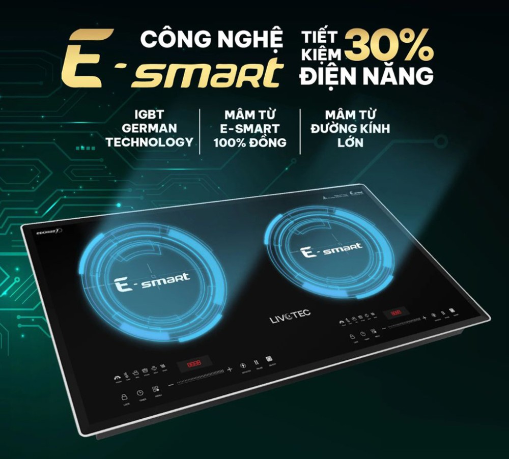 Bếp điện từ đôi Livotec LID-980M - Hàng chính hãng