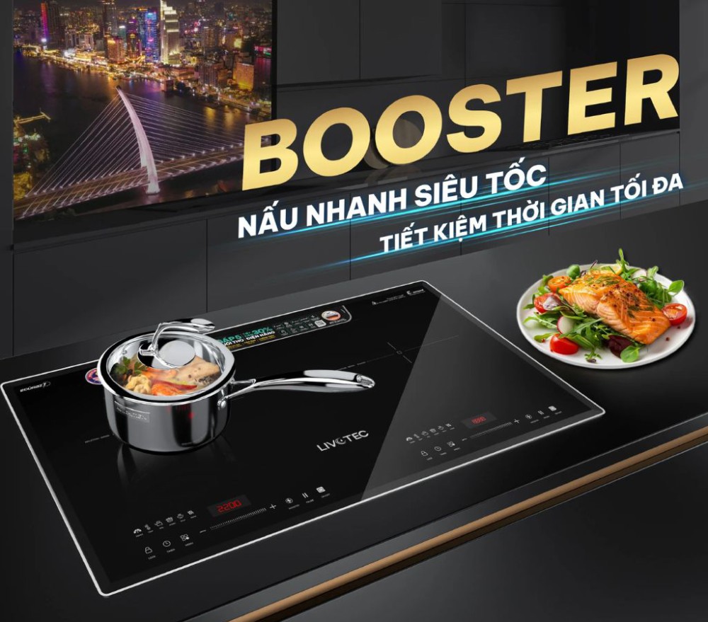 Bếp điện từ đôi Livotec LID-980M - Hàng chính hãng