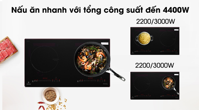 Bếp điện từ đôi Pramie PRMY-2205 - Hàng chính hãng