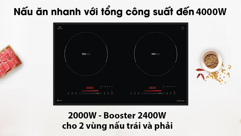 Bếp điện từ đôi Spelier STL-220C - Hàng chính hãng