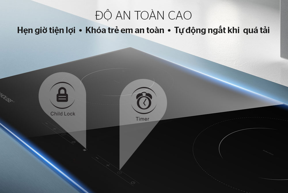 Bếp đôi điện từ Sunhouse SHB9005-EC - Hàng chính hãng