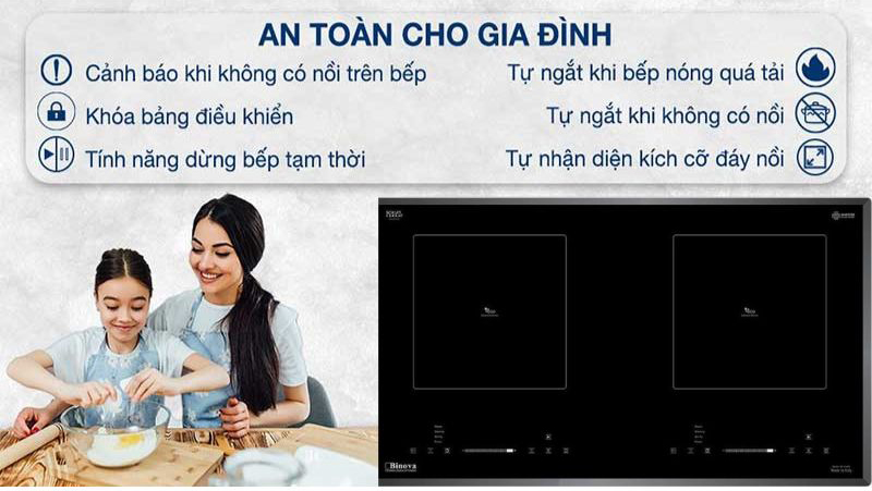 Bếp điện từ đôi Binova BI-1104IT - Hàng chính hãng