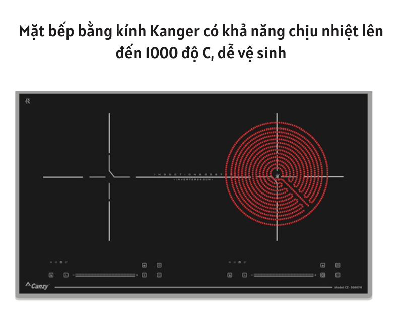 Bếp đôi hồng ngoại điện từ Canzy CZ-SG007H - Hàng chính hãng