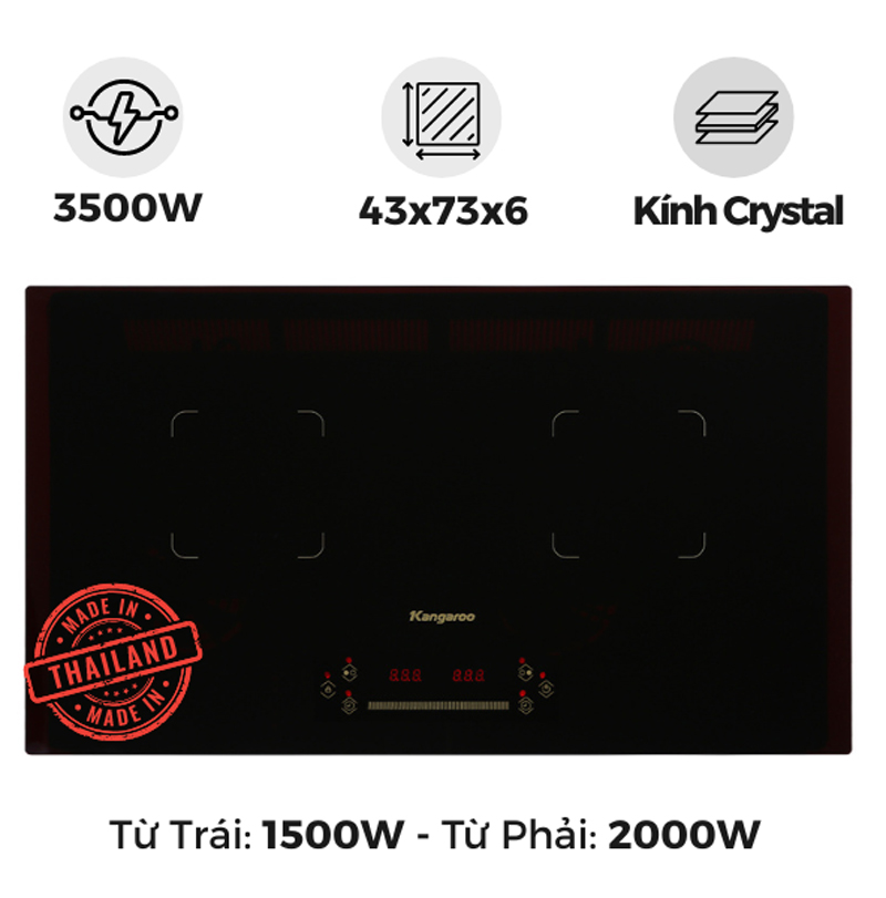 Bếp điện từ đôi Kangaroo KG851i - Hàng chính hãng