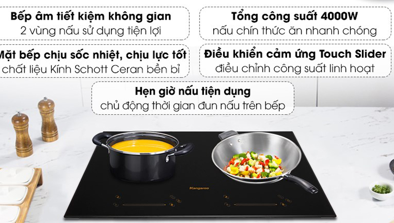 Bếp điện từ đôi Kangaroo KG858I - Hàng chính hãng
