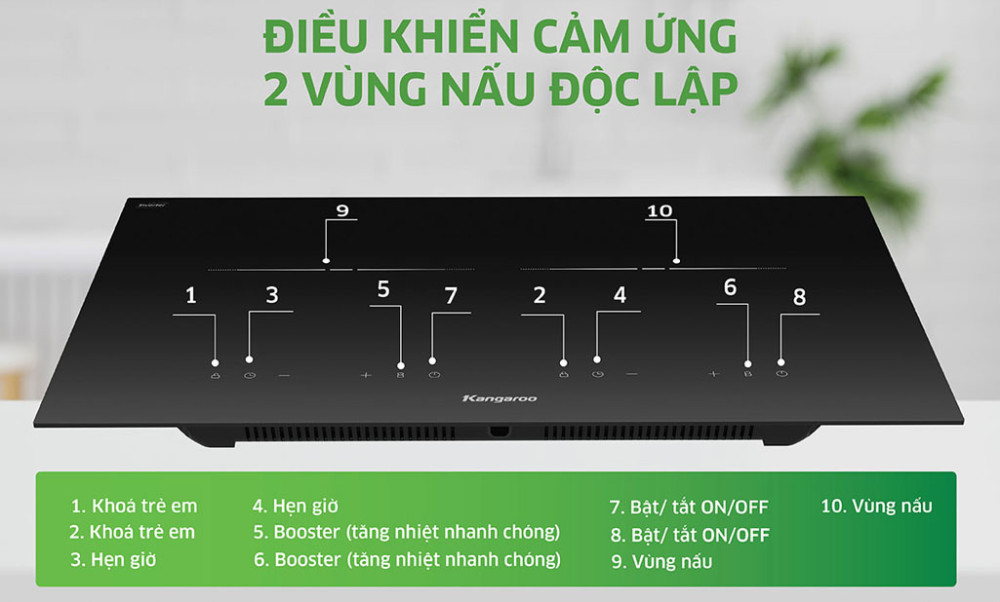 Bếp điện từ đôi Kangaroo KGIC50D1C - Hàng chính hãng
