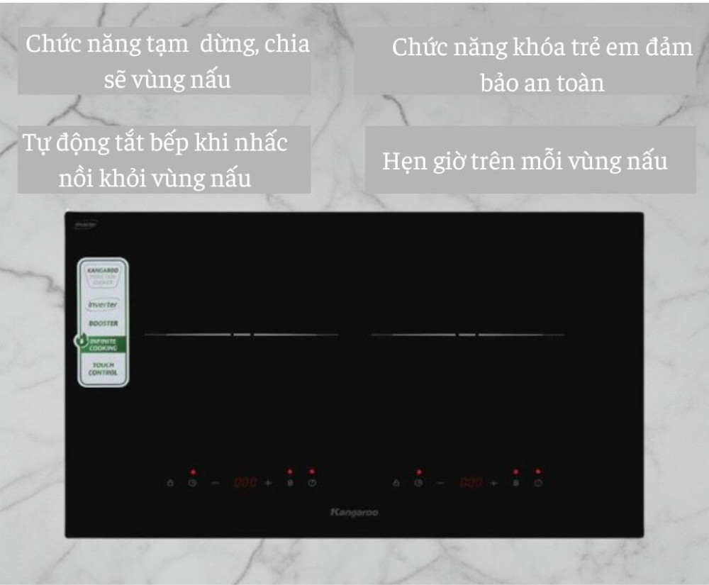 Bếp điện từ đôi Kangaroo KGIC50D1C - Hàng chính hãng