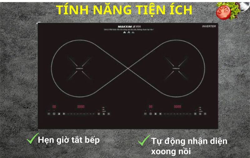 Bếp điện từ đôi Makxim XSMART-M96 - Hàng chính hãng
