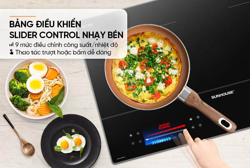 Bếp điện từ đôi Sunhouse SHB82012 - Hàng chính hãng