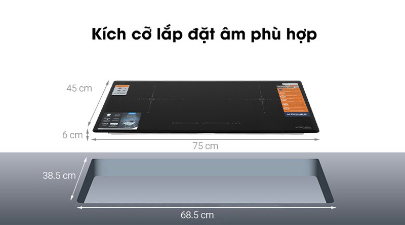 Bếp điện từ đôi Kocher DI-806GE02 - Hàng chính hãng