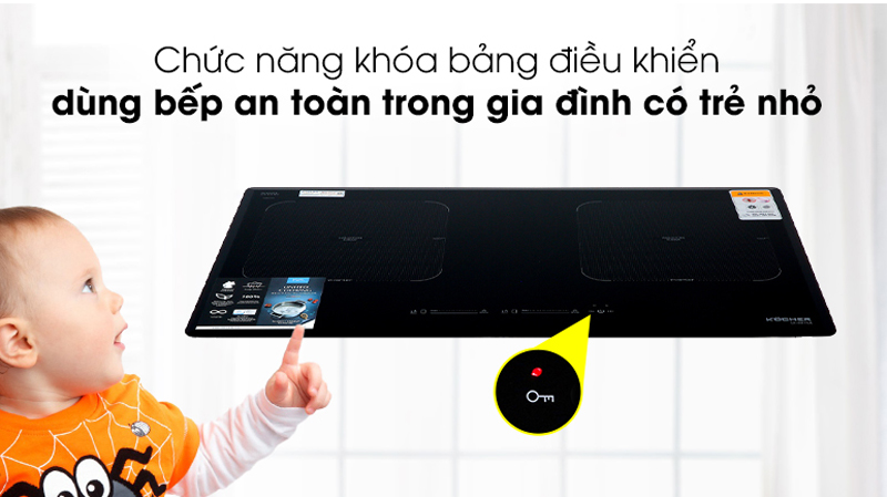 Bếp điện từ đôi Kocher DI-881GE - Hàng chính hãng