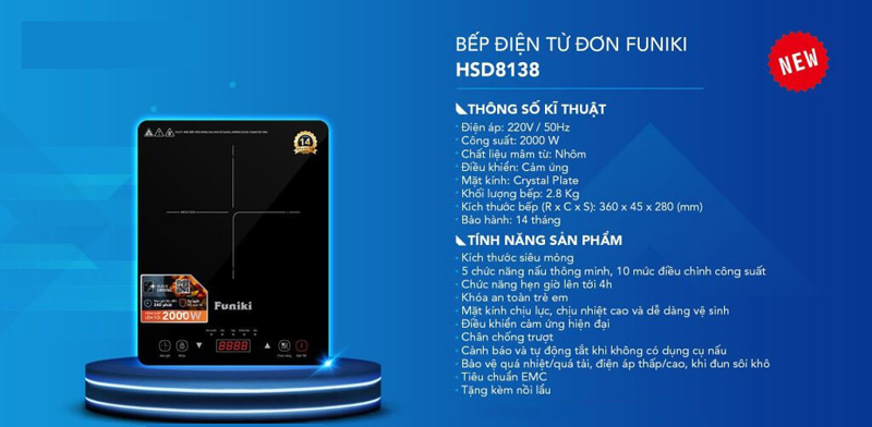 Bếp điện từ đơn Funiki HSD8138 - Hàng chính hãng