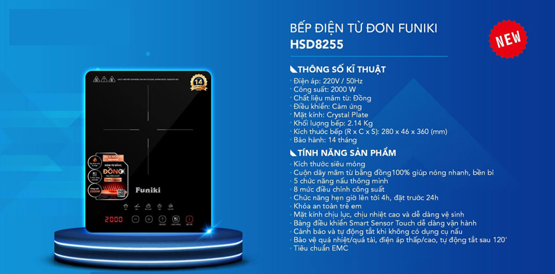 Bếp điện từ đơn Funiki HSD8255 - Hàng chính hãng