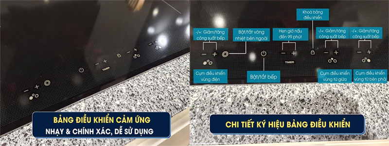 Bếp điện từ kết hợp hồng ngoại Malloca MH-03IR N - Hàng chính hãng