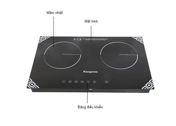 Bếp đôi điện từ Kangaroo KG498i - Hàng chính hãng