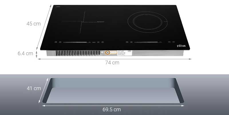 Bếp đôi điện từ hồng ngoại Ferroli IC4200DD - Hàng chính hãng