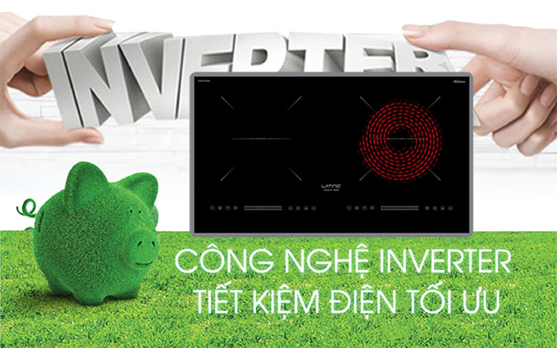 Bếp đôi điện từ hồng ngoại Inverter Latino LT-S888G - Hàng chính hãng