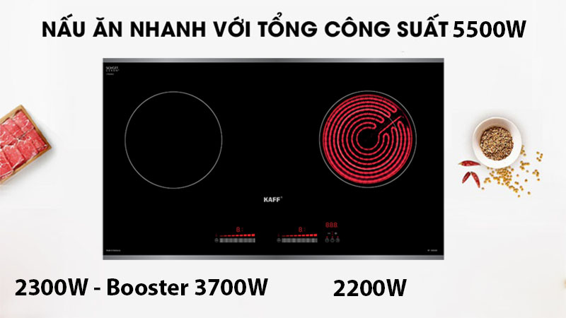 Bếp đôi điện từ hồng ngoại Kaff KF-IH202IC (Made in Germany) - Hàng chính hãng