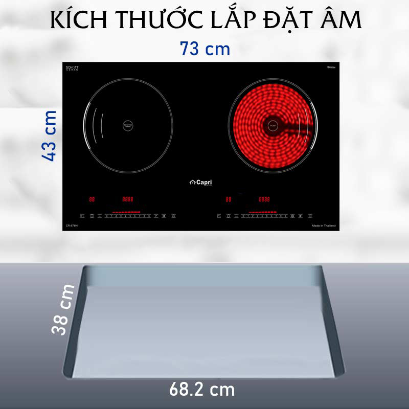 Bếp đôi hồng ngoại điện từ Capri CR-678HI - Hàng chính hãng