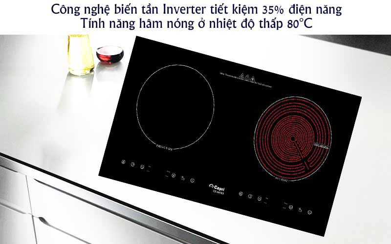 Bếp đôi hồng ngoại điện từ Capri CR-807HI - Hàng chính hãng