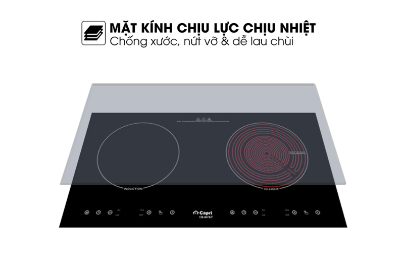 Bếp đôi hồng ngoại điện từ Capri CR-807HI - Hàng chính hãng