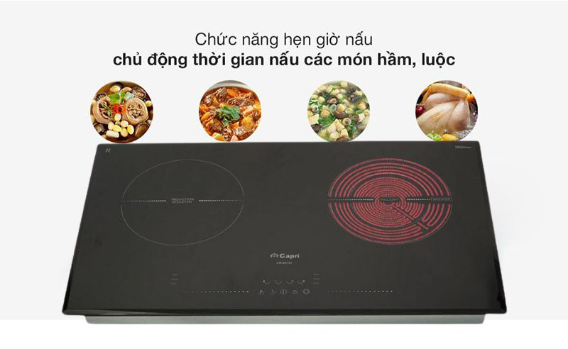 Bếp đôi hồng ngoại điện từ Capri CR-807HI - Hàng chính hãng
