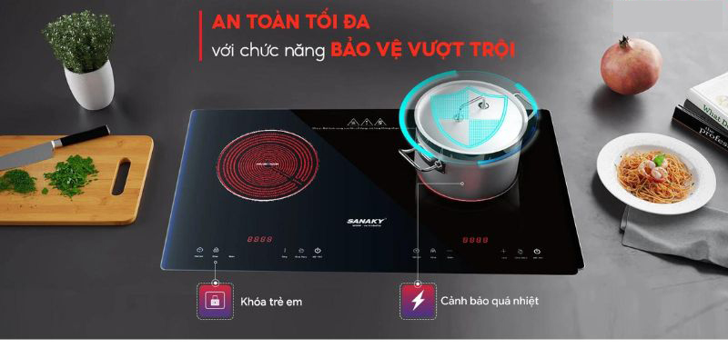 Bếp đôi hồng ngoại Sanaky VH-8100HGW - Hàng chính hãng