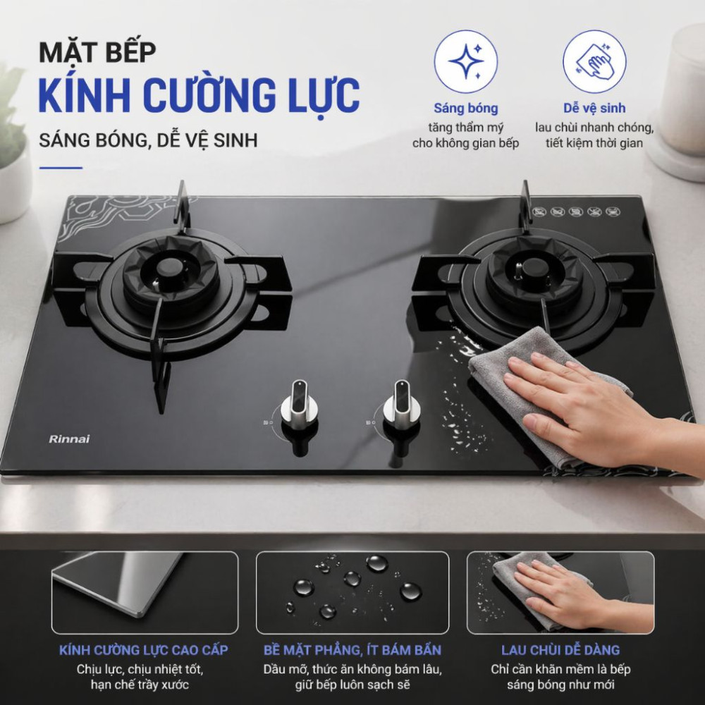 Bếp gas âm Rinnai RVB-732G(FS) - Hàng chính hãng