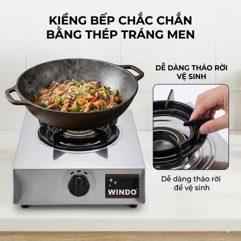 Bếp gas đơn mặt inox Windo 110SI - Hàng chính hãng