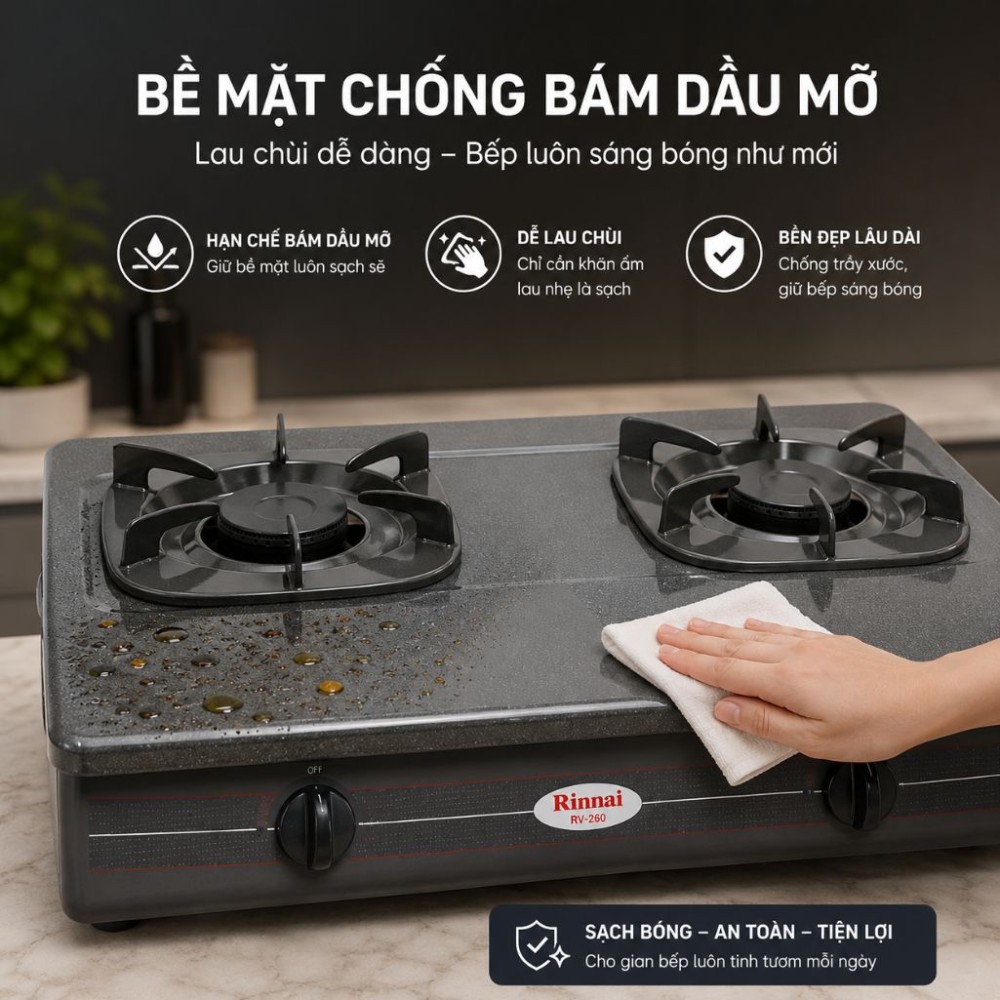 Bếp gas dương Rinnai RV-360GM(N) - Hàng chính hãng