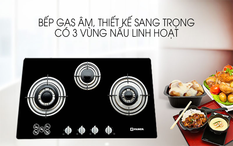 Bếp gas âm 3 lò Faber FB-302GST - Hàng chính hãng