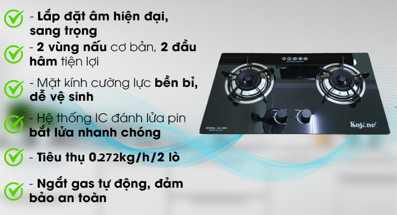 Bếp gas âm Kojine KJ-3658 - Hàng chính hãng