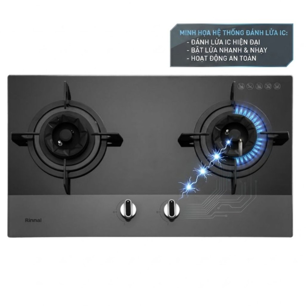 Bếp gas âm Rinnai RVB-732G(SG) - Hàng chính hãng