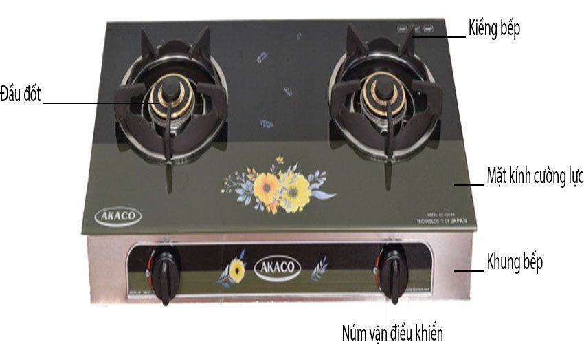 Bếp gas đôi Akaco AK-738 - Hàng chính hãng
