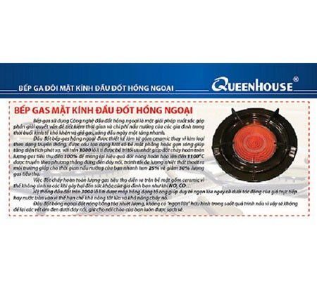 Bếp gas hồng ngoại Queenhouse QH-6202 - Hàng chính hãng